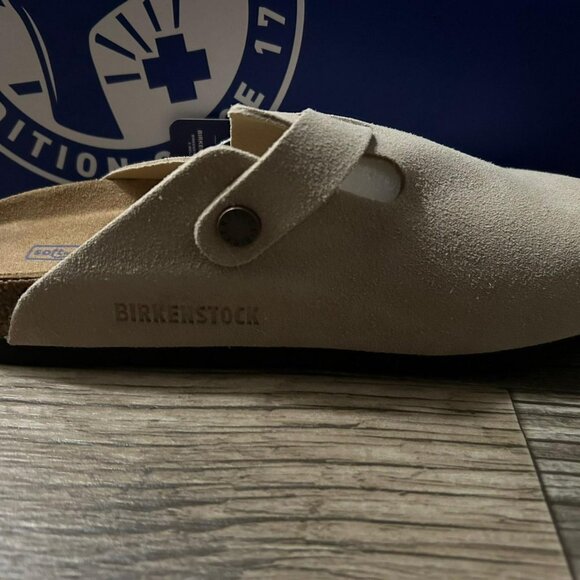 Birkenstock Boston Taupe suede clog sandal - Picture 2 of 3